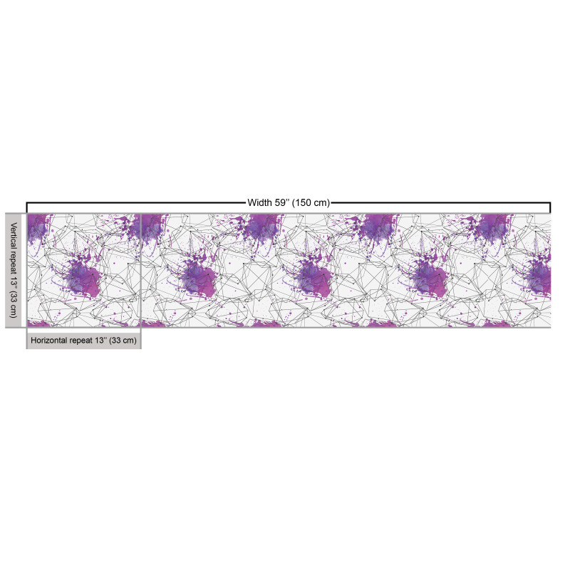 Geometrik Parça Kumaş Boya Sıçratılmış Zeminde Grafik Çizgiler