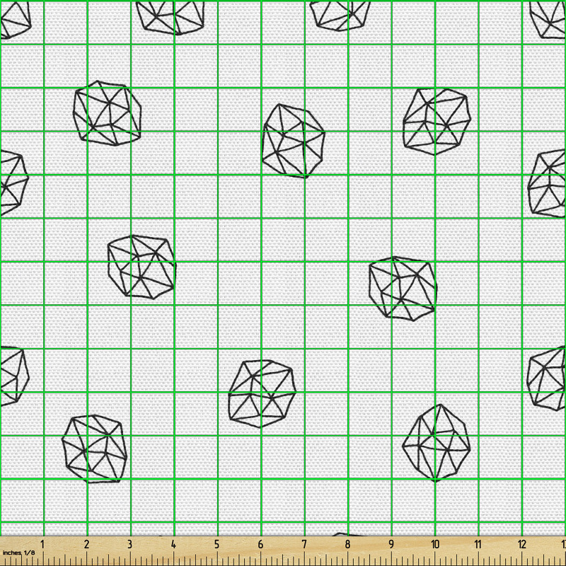 Geometri Parça Kumaş Düz Zeminde Köşeli Elmas Görünümlü Tasarım