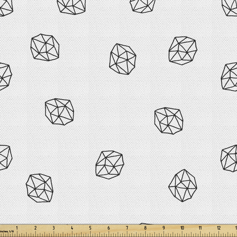 Geometri Parça Kumaş Düz Zeminde Köşeli Elmas Görünümlü Tasarım