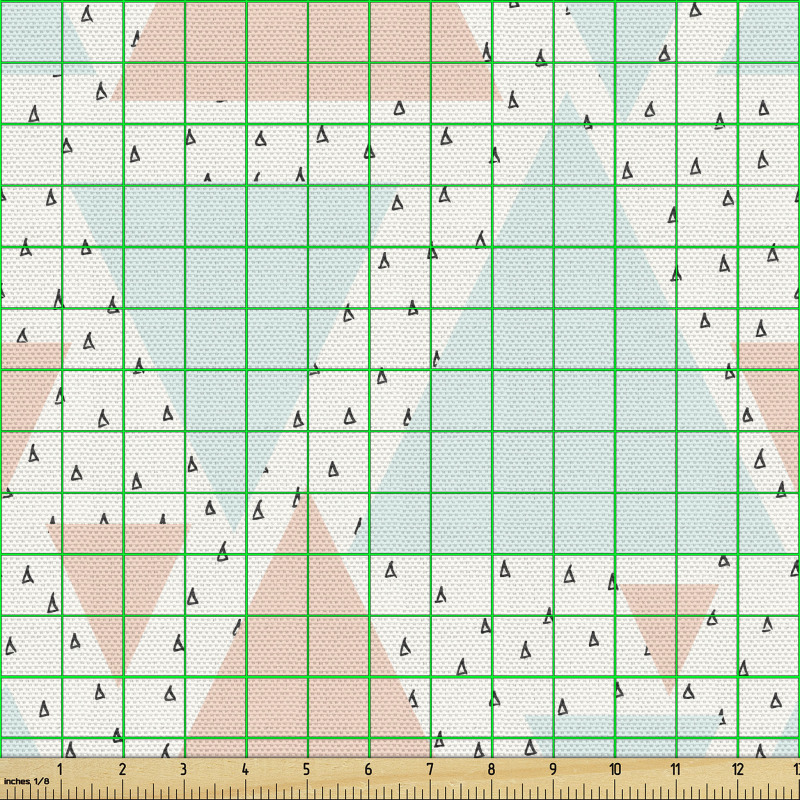 Geometrik Parça Kumaş Pastel Tonlu Üçgenlerden Oluşan Tasarım