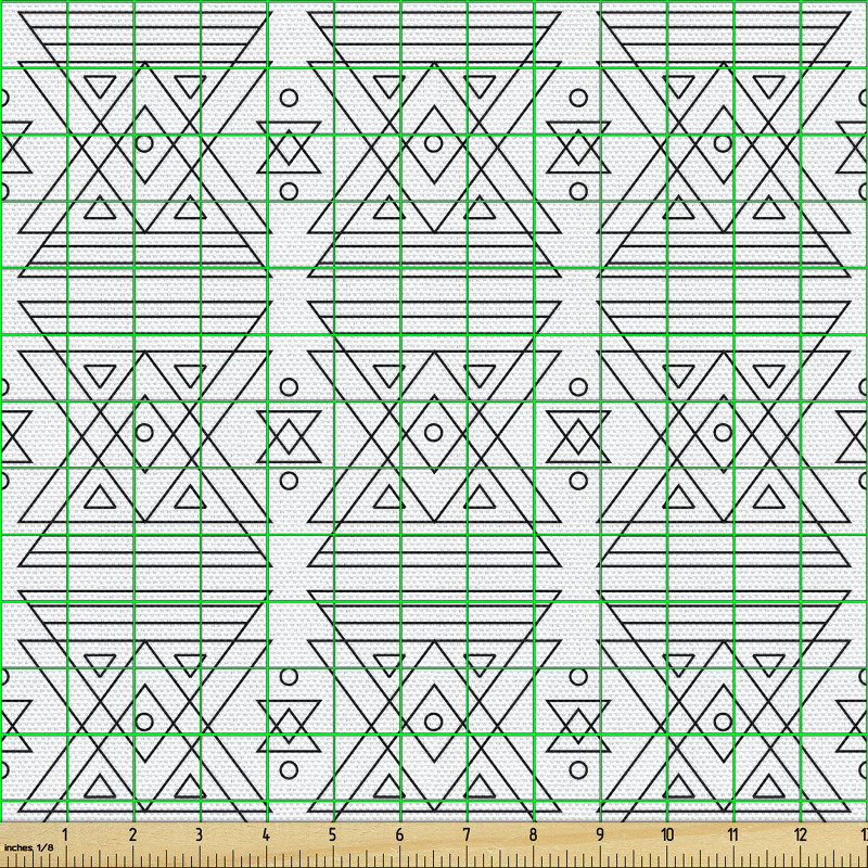 Geometrik Parça Kumaş Ters İç İçe Geçmiş Üçgenlerden Model