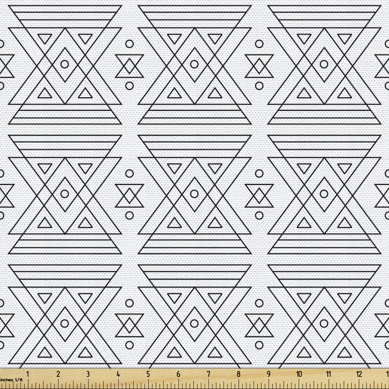Geometrik Parça Kumaş Ters İç İçe Geçmiş Üçgenlerden Model