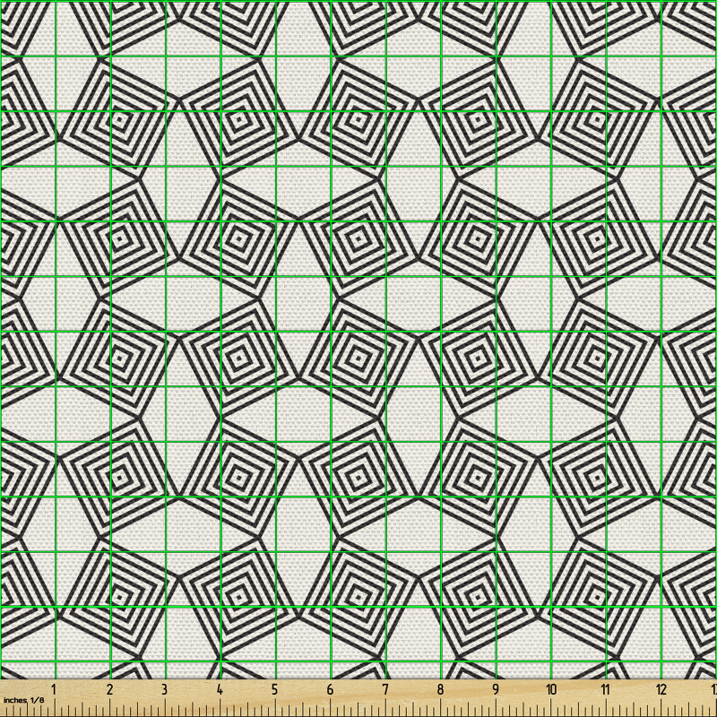 Soyut Parça Kumaş İç İçe Geçmiş Geometrik Kareli Şekiller Desen