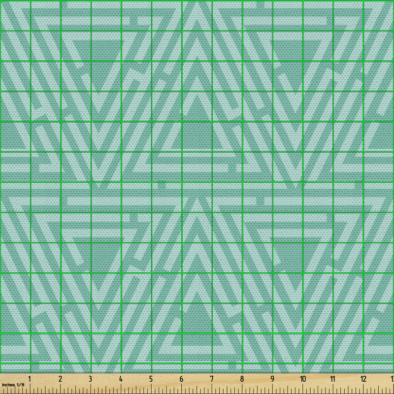 Geometrik Parça Kumaş İç İçe Labirent Gibi Üçgenler Tekrarlı