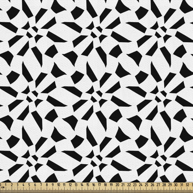 Geometrik Parça Kumaş Beyaz Fon Üzerindeki Antrasit Şekiller