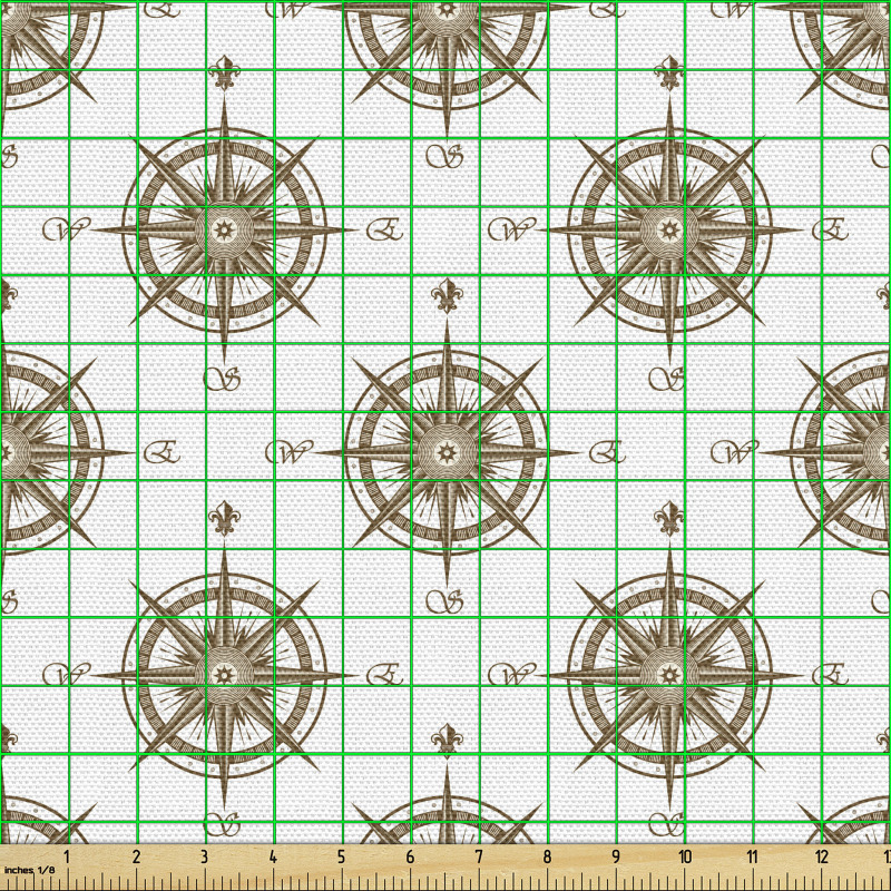 Pusula Parça Kumaş Yön Bulmaya Yardımcı Alet Minimal Desen