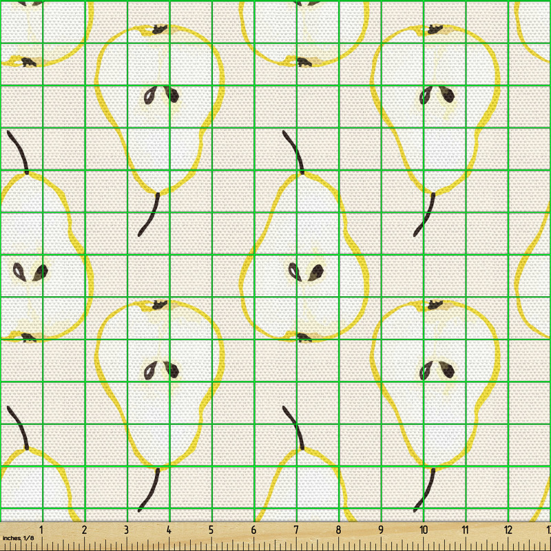 Armut Parça Kumaş Saplı ve Çekirdekli İçi Açık Meyveler Desen