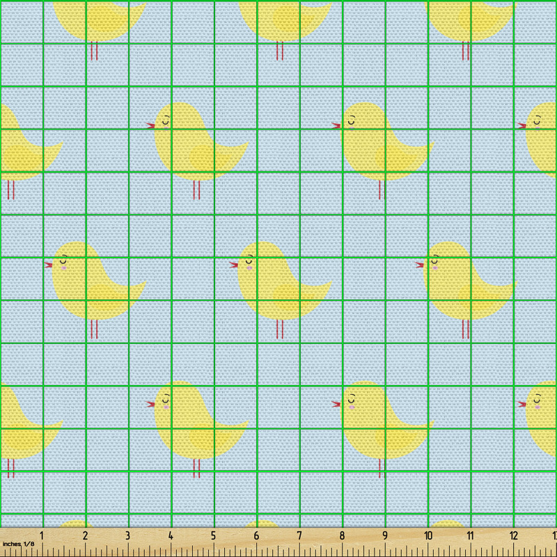 Kuşlar Parça Kumaş İki Ayaklı Sevimli Minimal Civcivler Desen