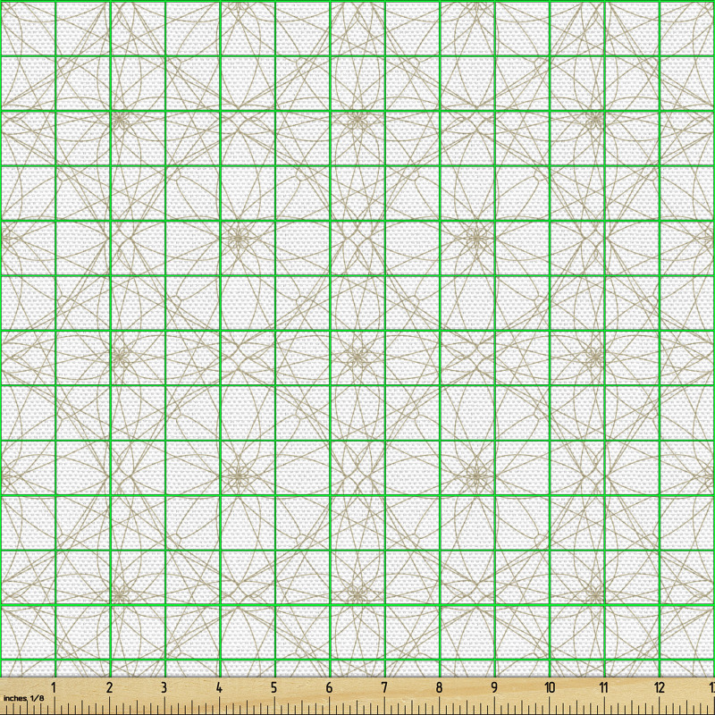 Etnik Parça Kumaş Karmaşık Geometrik Şekillerden Çiçekler Desen