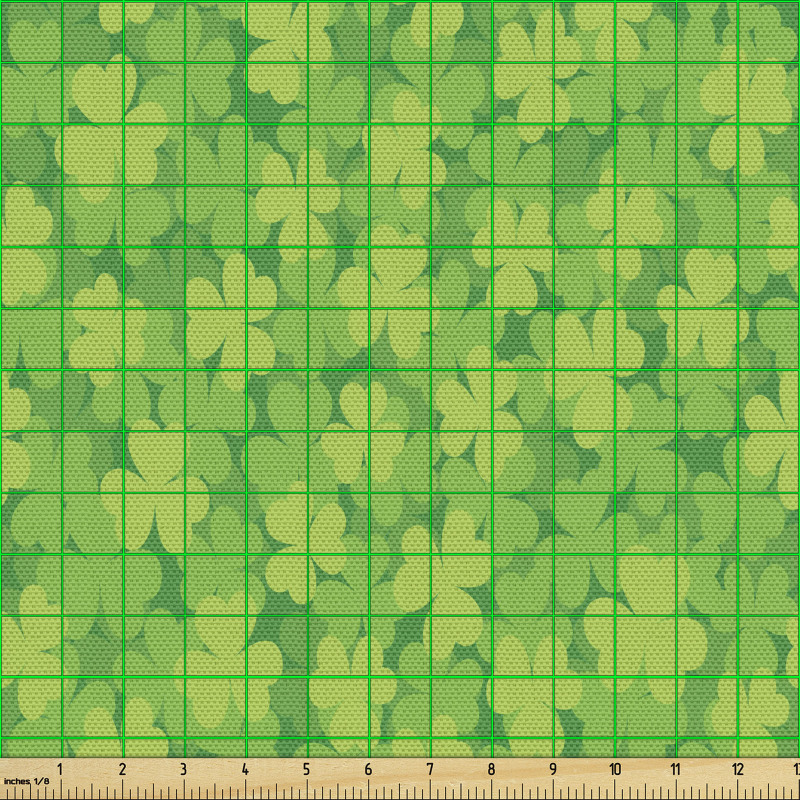 İrlanda Parça Kumaş Aziz Patrik Günü Temalı Üst Üste Yoncalar