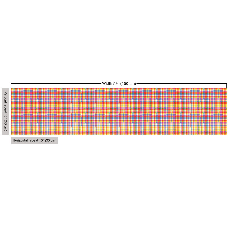 Geometrik Parça Kumaş Rengarenk Çizgili