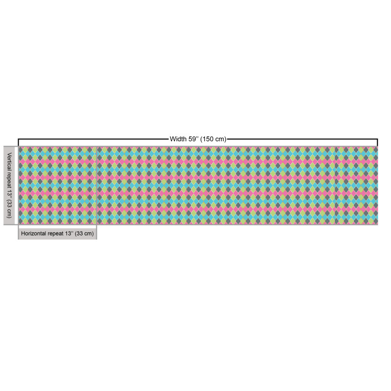 Geometrik Parça Kumaş Pembe Gri Yeşil Mavi Dört Parçalı Yaprak