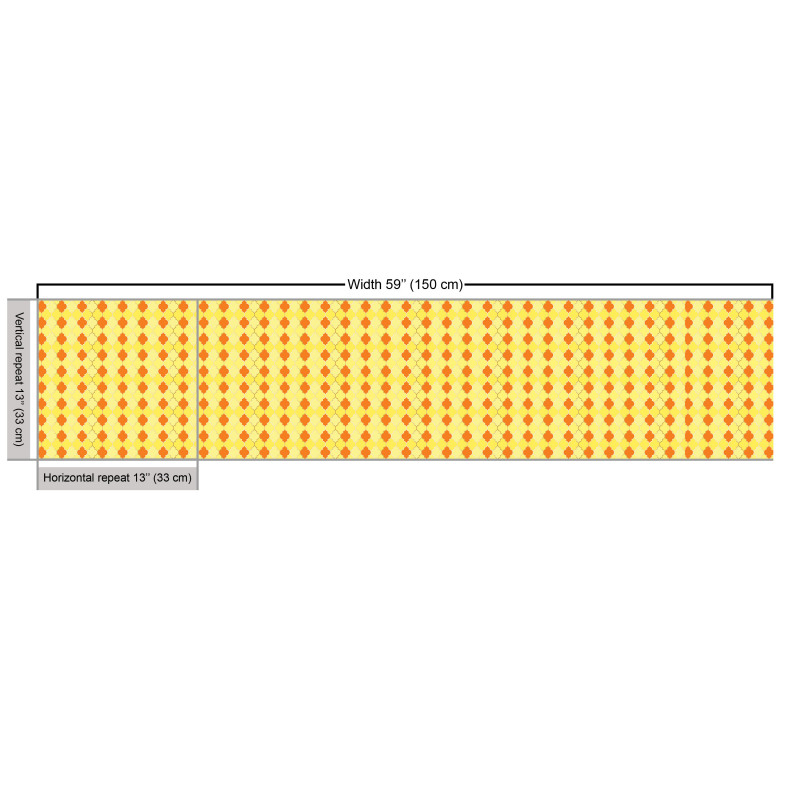 Geometrik Parça Kumaş Turuncu ve Sarı Dört Parçalı Yapraklar