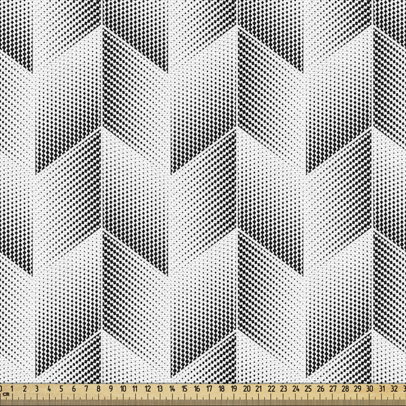 Geometrik Parça Kumaş Beyaz Siyah Benekli Çizgili Grafik Çizim