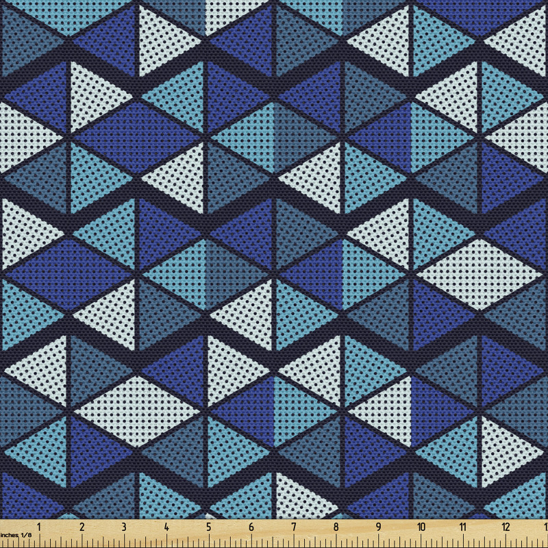 Modern Parça Kumaş Ters ve Düz Noktalı Üçgenler ile Dörtgenler