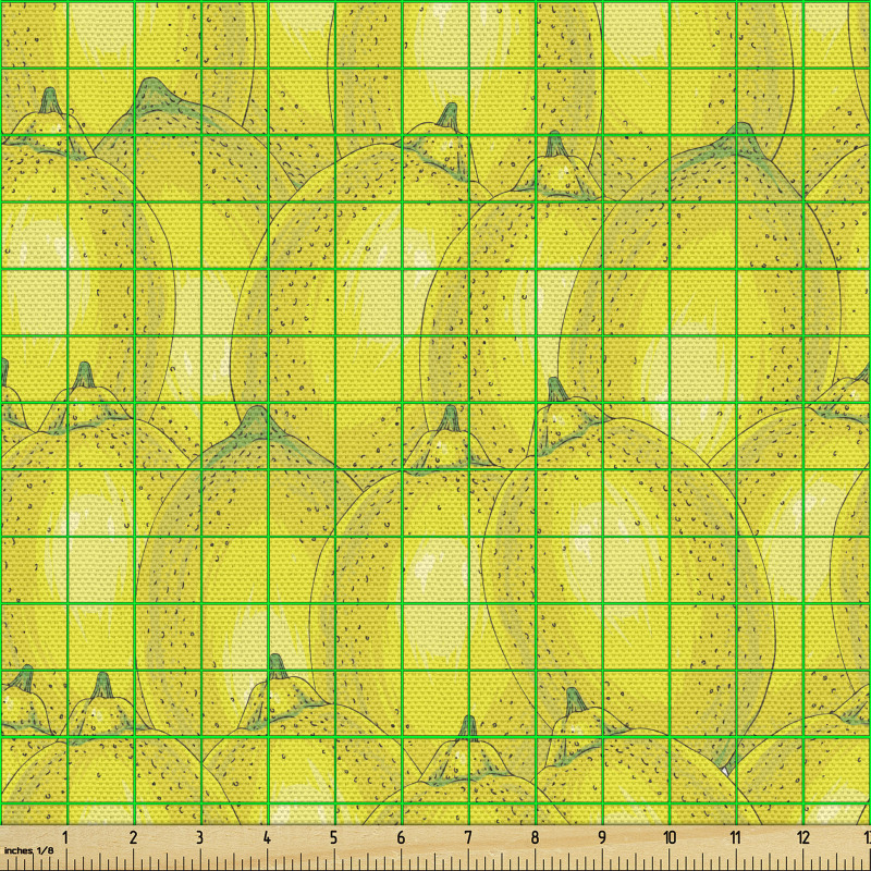Retro Parça Kumaş Nokta Detayları ile Parlak Limonlar Çizimi