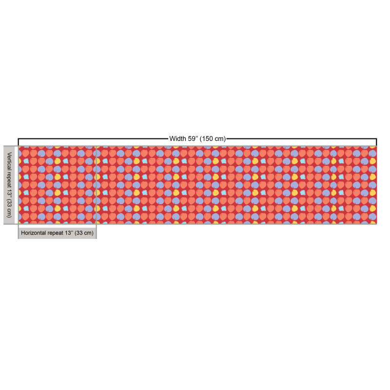 Geometrik Parça Kumaş El Çizimi Dairesel Boyalar Desenli Şık