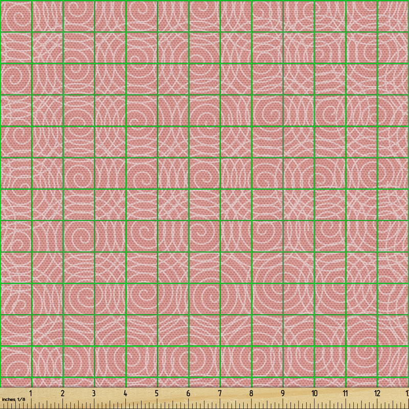 Geometrik Parça Kumaş İç İçe Çizilmiş Tekrarlanan Spiraller