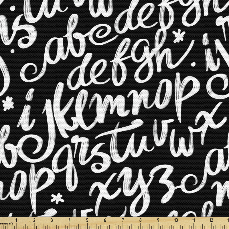 Öğretici Parça Kumaş Tekrarlanmış Kuyruklu Çizilmiş Harfler