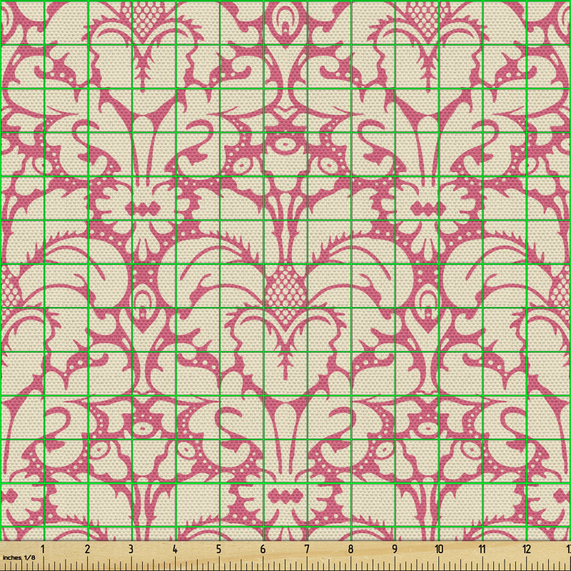 Floral Parça Kumaş Pembe Damask Çiçekli Duvar Kağıdı Desenli