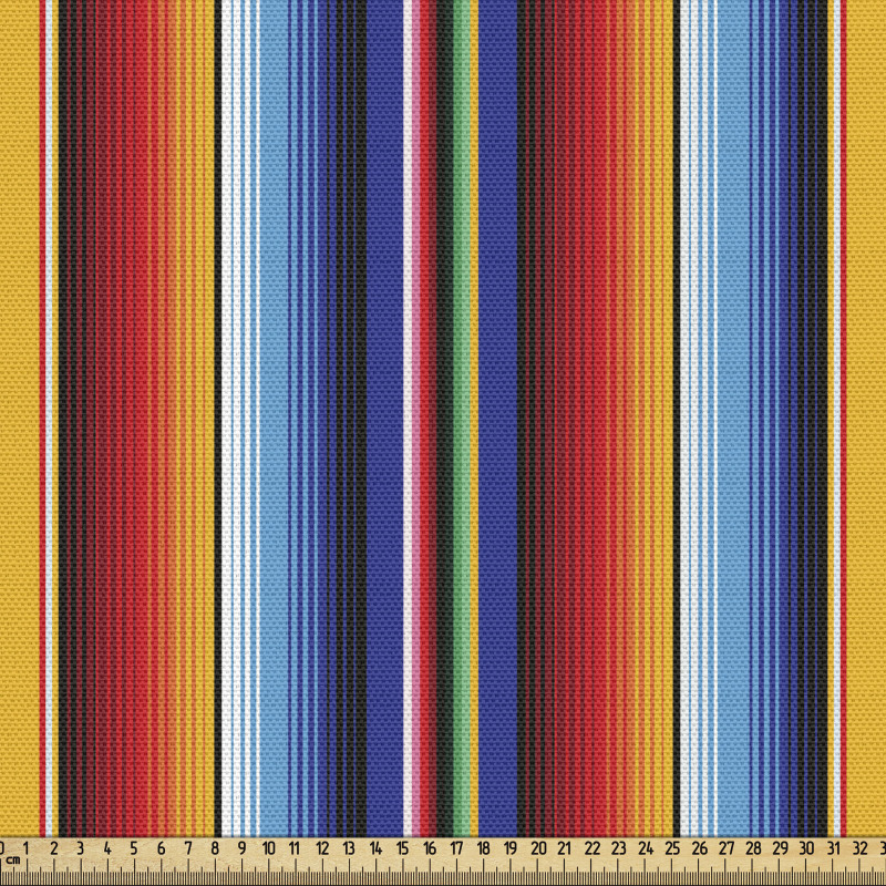 Geometrik Parça Kumaş Dikey Tekrarlanmış Rengarenk Şeritler
