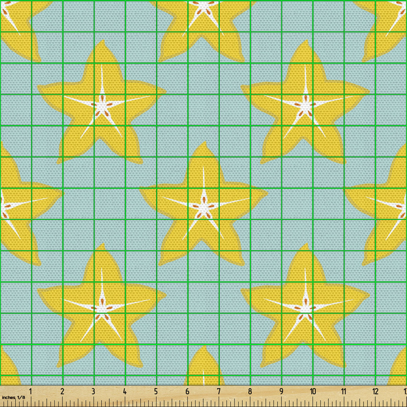 Botanik Parça Kumaş Tekrarlanmış Yıldız Şekline Benzer Çiçekler
