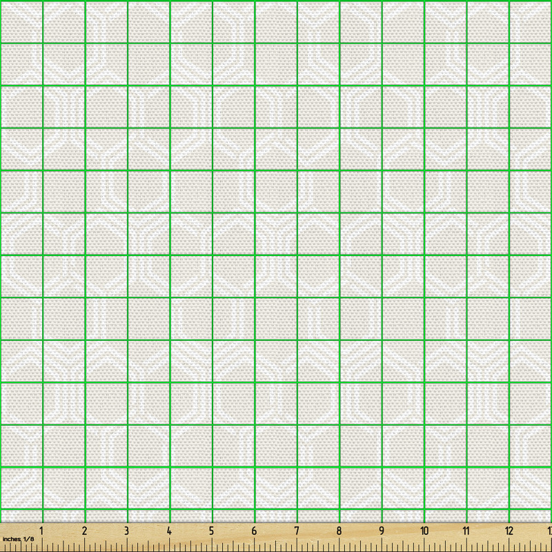 Geometrik Parça Kumaş Beyaz Dekoratif Çokgen Desenli Altıgen