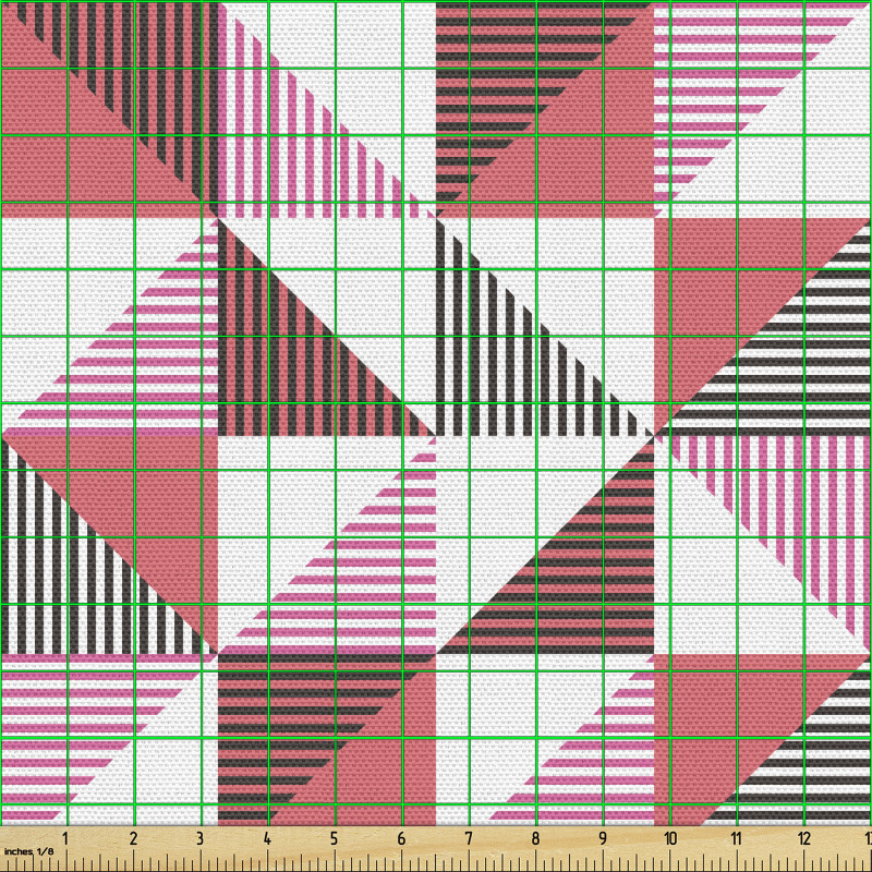 Geometrik Parça Kumaş Dekoratif Kare Desenli