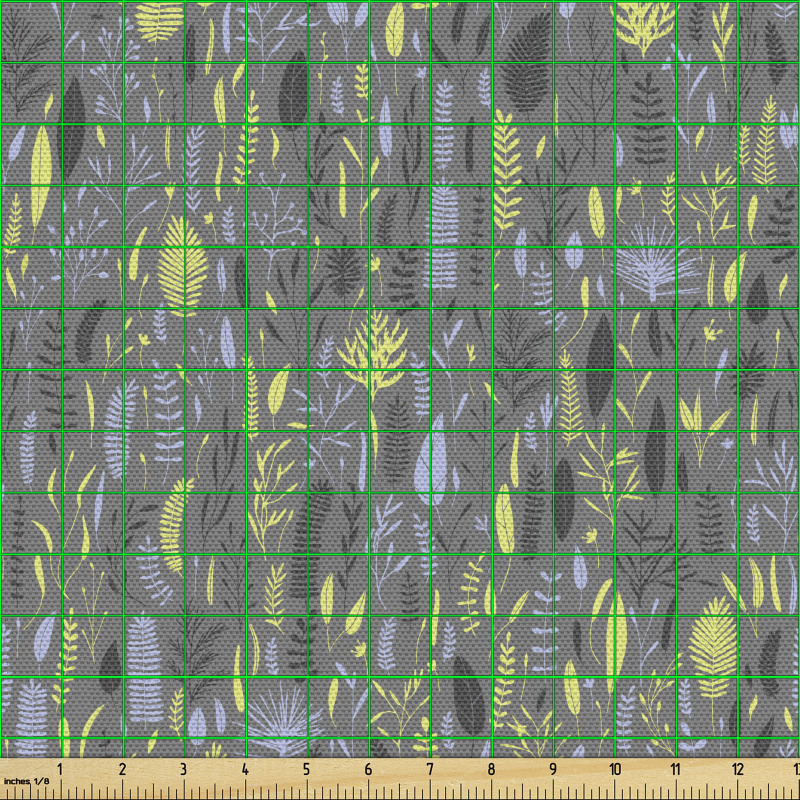 Botanik Parça Kumaş Tekrarlanmış Otlar Çalılar ve Bitkiler