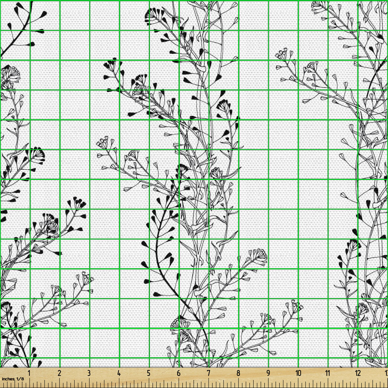 Floral Parça Kumaş Çoban Çantası Bitkisi Desenli Beyaz Fon