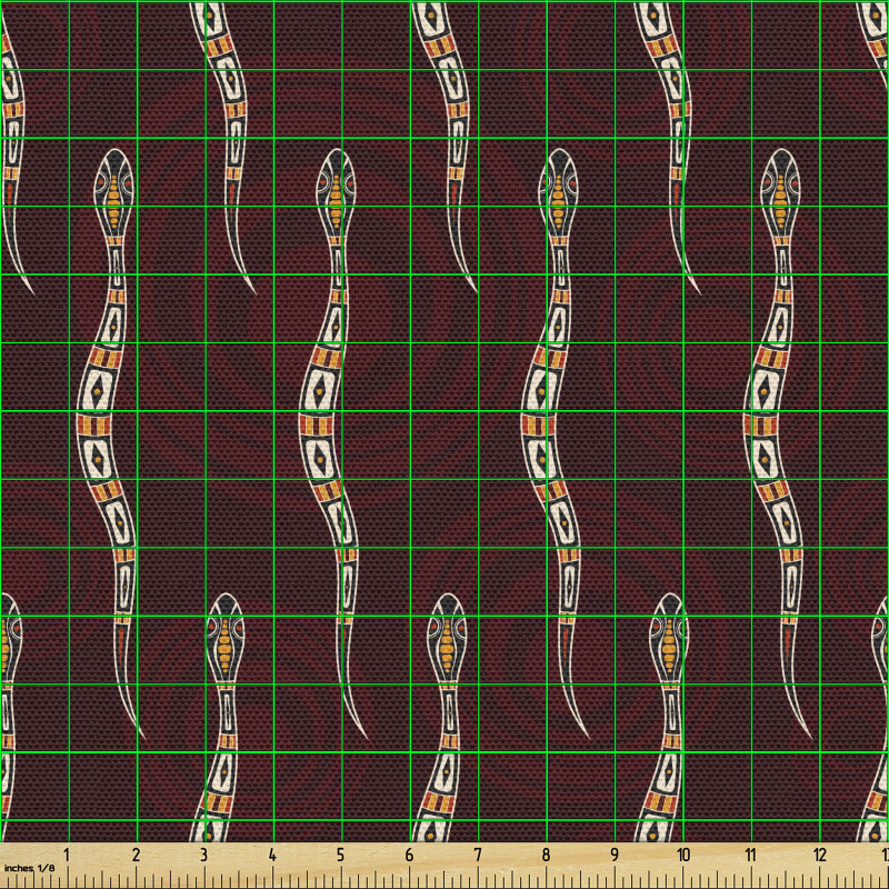 Hayvanlar Parça Kumaş Üzerinde Etnik Motifler Olan Yılanlar