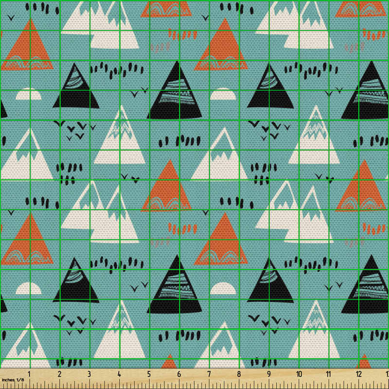 Doğa Parça Kumaş Sık Tekrarlanmış Basit Karlı Dağ Çizimleri