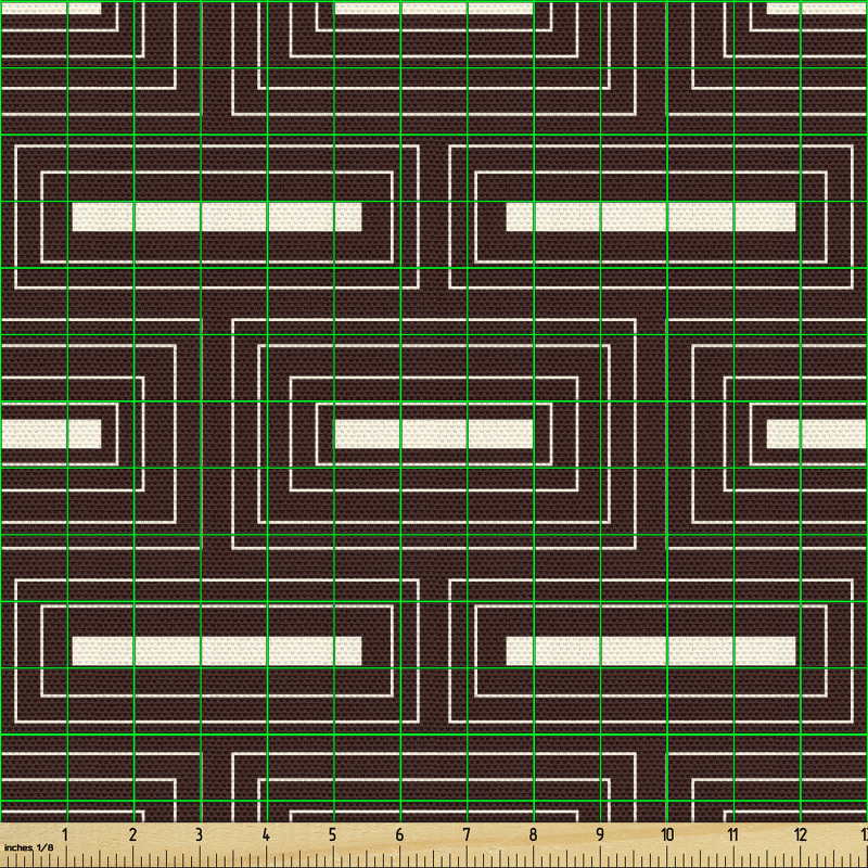 Geometrik Parça Kumaş İç İçe İnce Çizgilerle Yapılan Dörtgenler