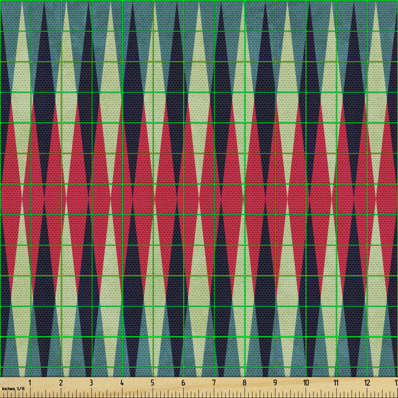 Geometrik Parça Kumaş Tekrarlı Dikey Şeritlerle Göz Alıcı Desen