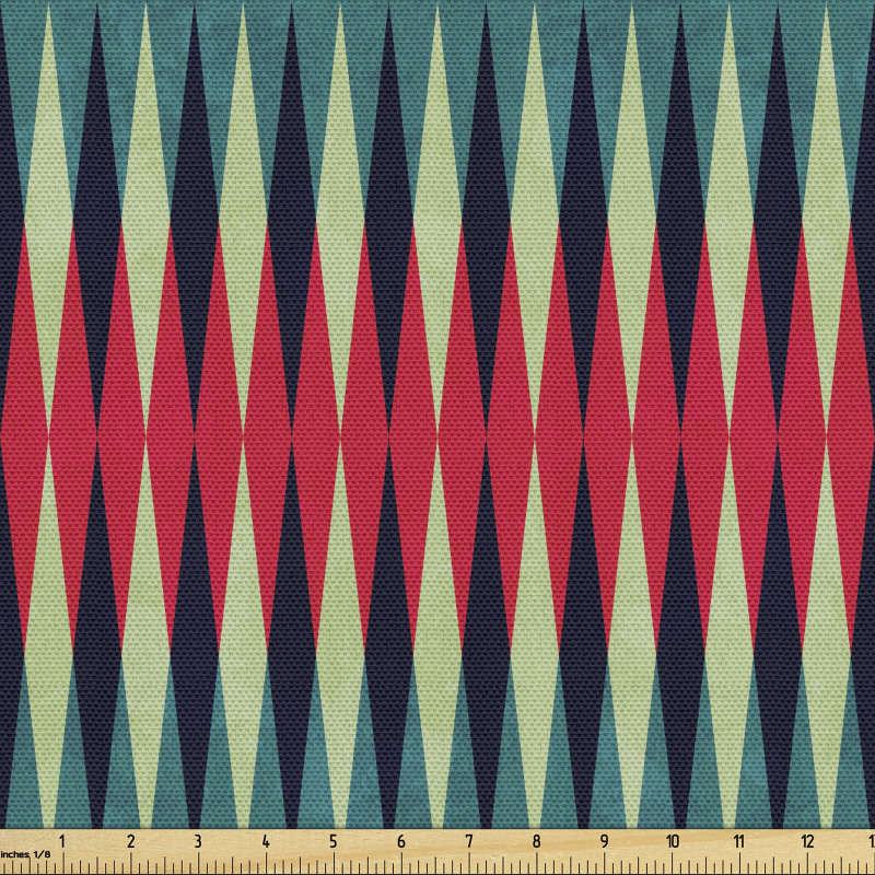 Geometrik Parça Kumaş Tekrarlı Dikey Şeritlerle Göz Alıcı Desen