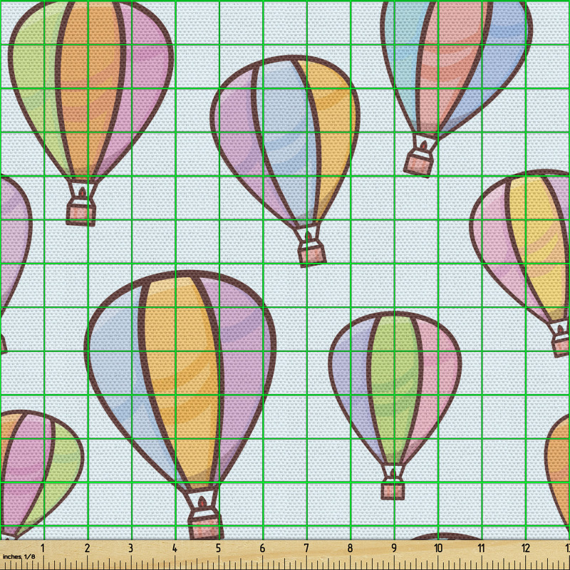 Rengarenk Parça Kumaş Büyük Küçük Devamlı Desen Hava Balonu