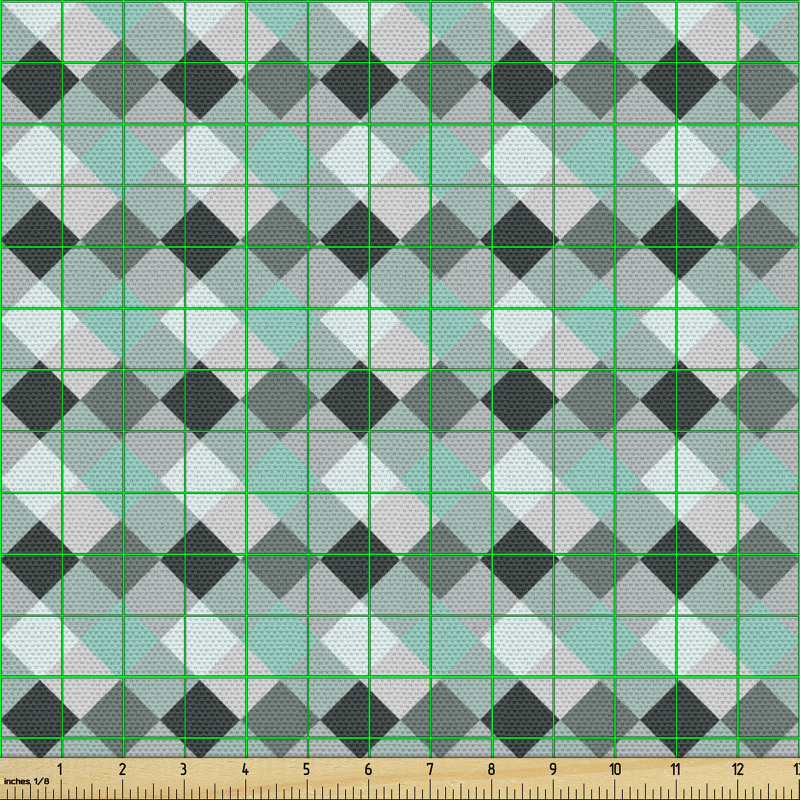 Geometrik Parça Kumaş Minimal Stilde Çapraz Duran Küçük Kareler