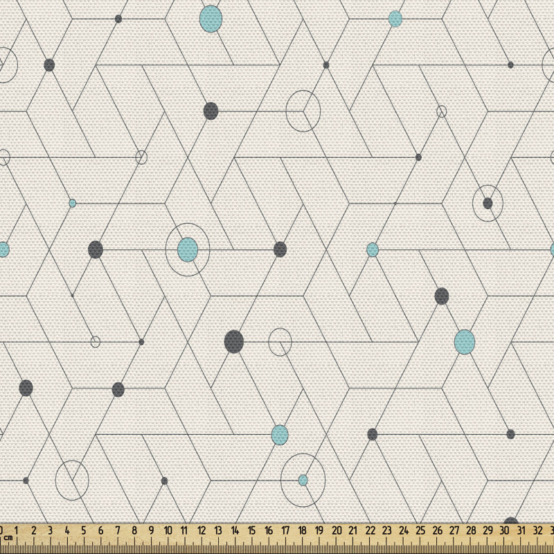 Geometrik Parça Kumaş Labirent Hat Şerit Görünümlü Izgara Desen