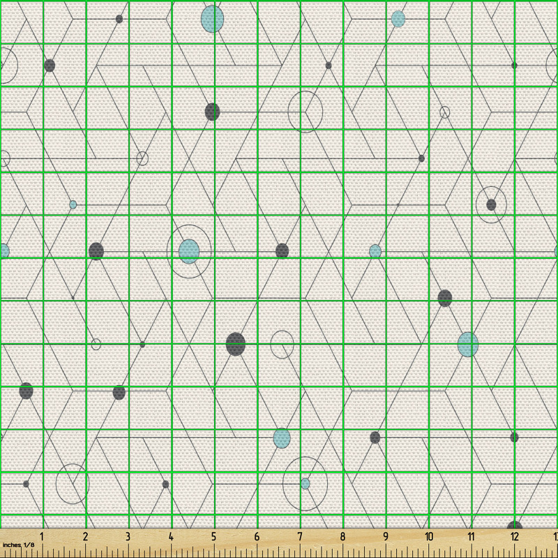 Geometrik Parça Kumaş Labirent Hat Şerit Görünümlü Izgara Desen
