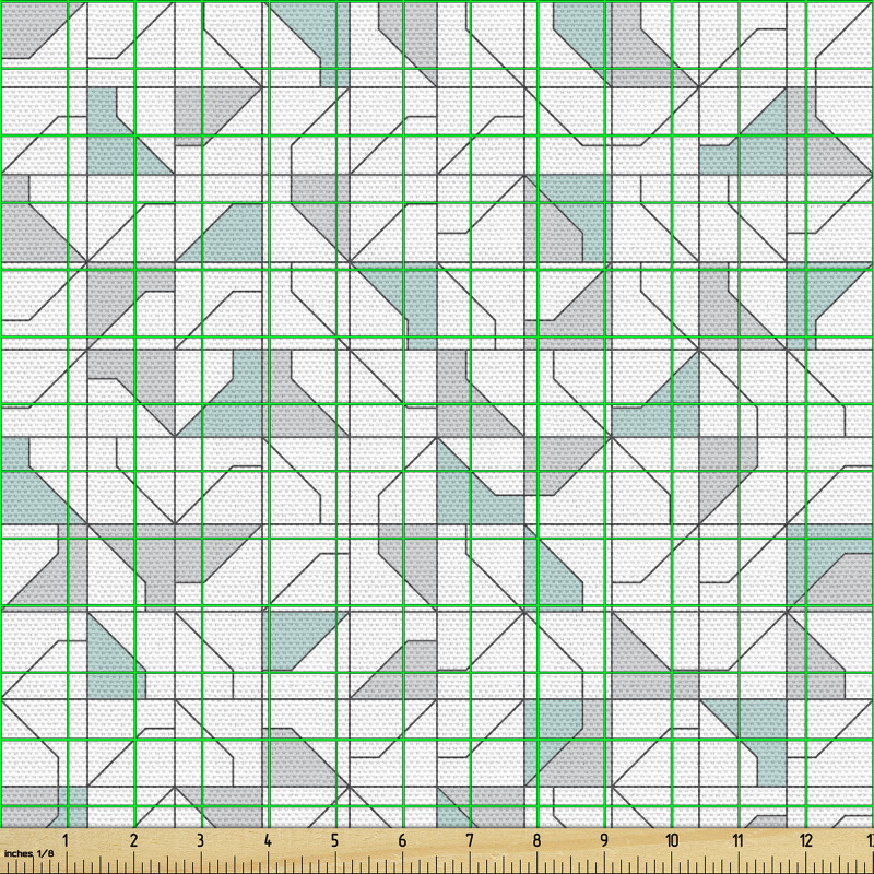 Geometrik Parça Kumaş Kare Süslemeli Modern Soyut Çizgili Desen