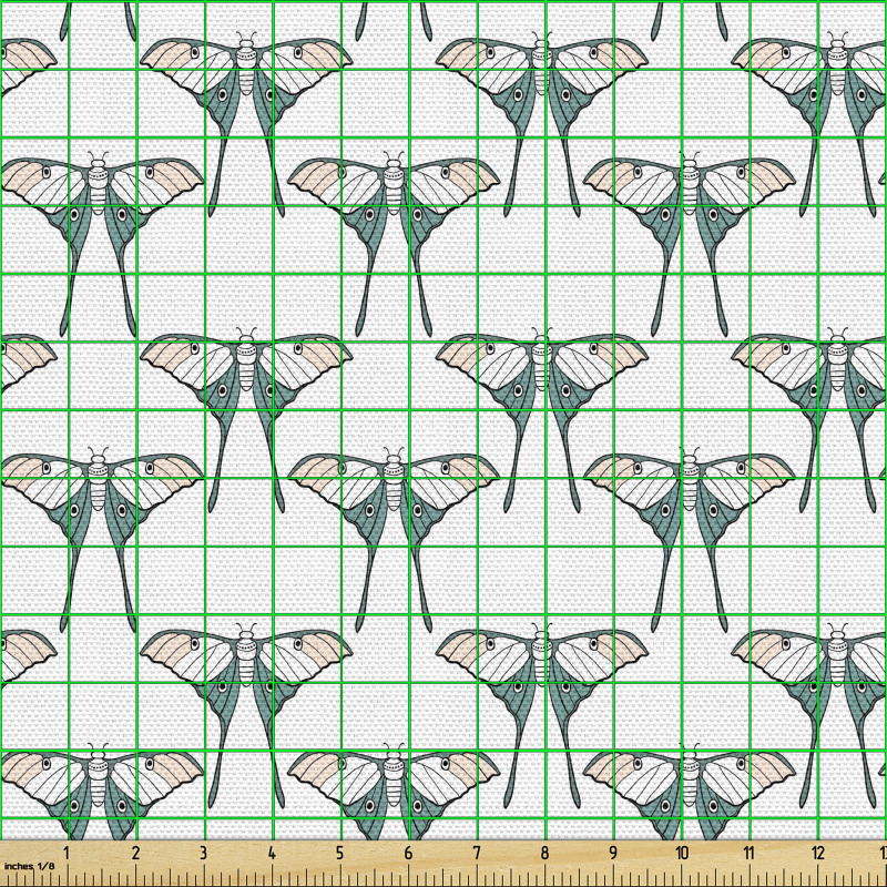 Doğa Parça Kumaş Simetrik ve Zarif Kelebeklerin Grafik Çizimi