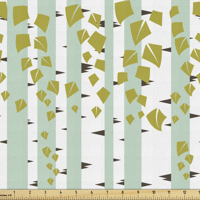 Doğa Parça Kumaş Modern Soyut Tasarım Huş Ağaçları ve Yapraklar