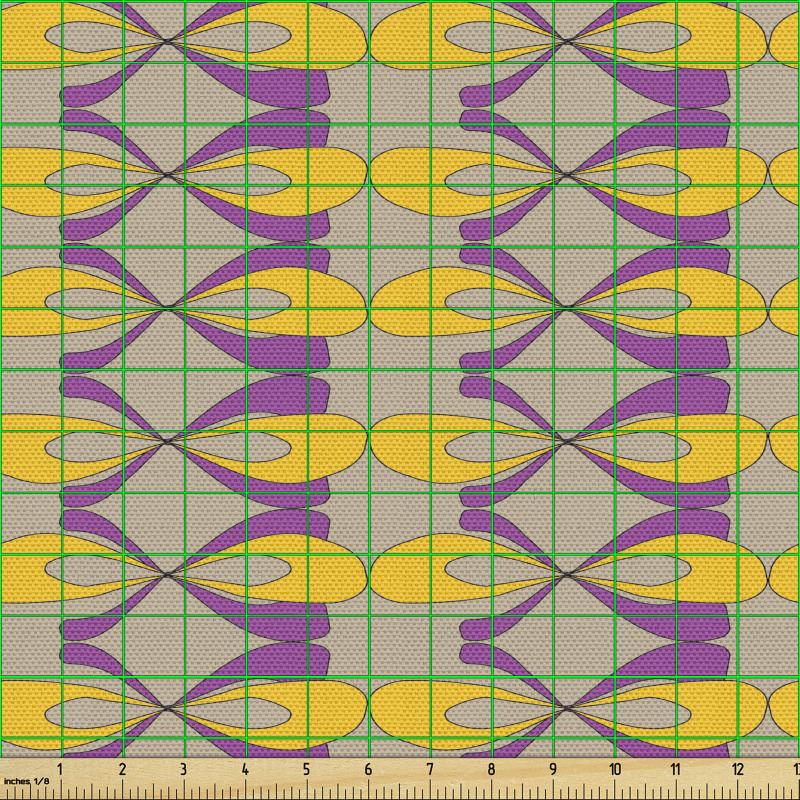 Geometrik Parça Kumaş Soyut Artistik Fiyonk Esintili Çizimler 