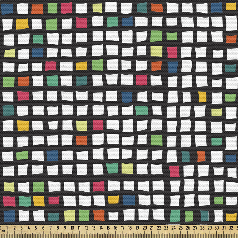 Kare Parça Kumaş Rengarenk Artistik Mozaik Küp Taşlar Çizimi 