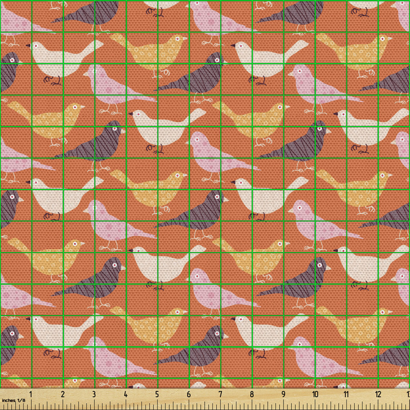 Doğa Parça Kumaş Çizgili Noktalı ve Sade Sevimli Kuş Desenleri