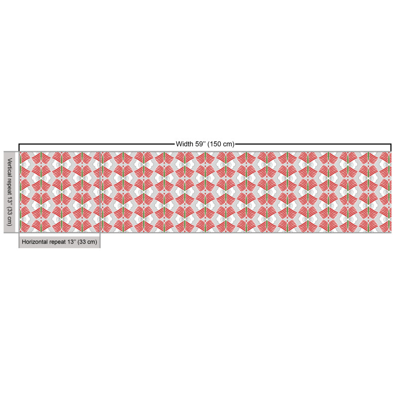 Asya Parça Kumaş Japon Çiçekleri Süslemeli Geometrik Tasarım