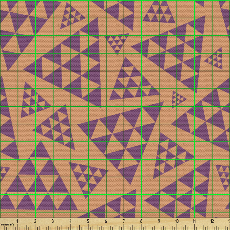 Geometrik Parça Kumaş Tekrarlı Fraktal İç İçe Üçgen Şekilleri