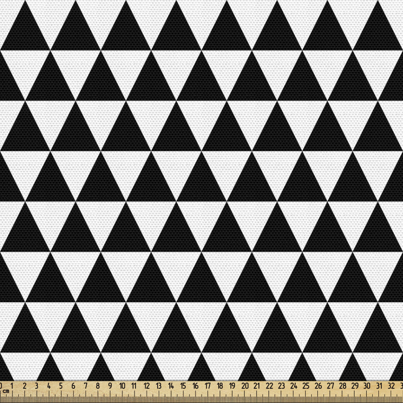 Geometrik Parça Kumaş Monokrom Minimal Üçgenli Mozaik Tasarım