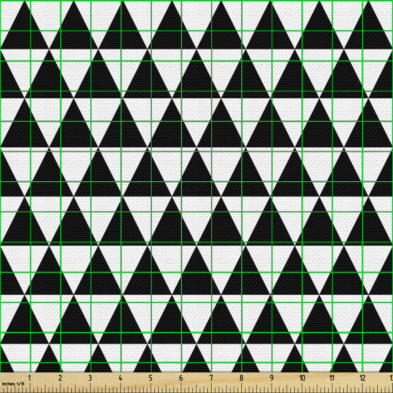 Geometrik Parça Kumaş Monokrom Minimal Üçgenli Mozaik Tasarım