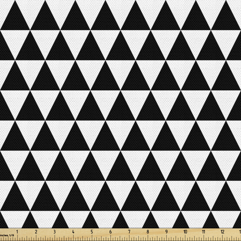 Geometrik Parça Kumaş Monokrom Minimal Üçgenli Mozaik Tasarım